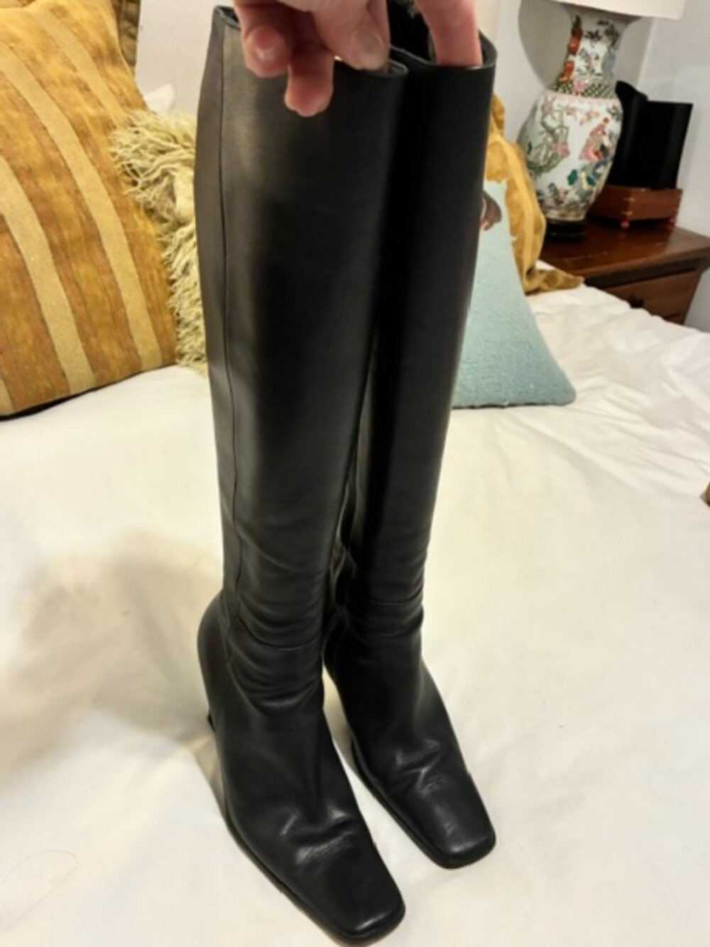 Vintage Calvin Klein All Leather Knee High Boots - Excellent Condition!